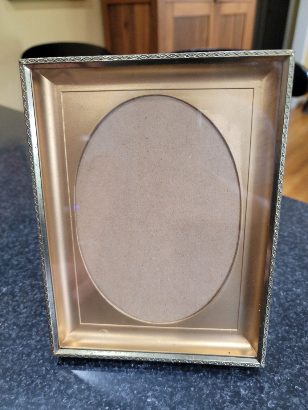 Vintage Ornate Gold Tone Metal Photo Frame 5x8 Fits 4x6 Portrait, Clear Glass